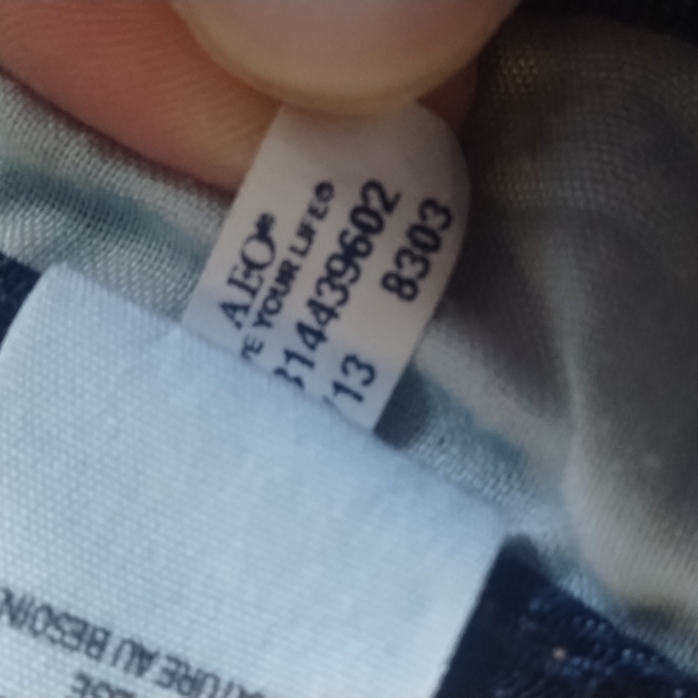 ♡ American Eagle Mid Rise Kick Boot Super Stretch Womans Size 14 Jeans 900 - Picture 6 of 8